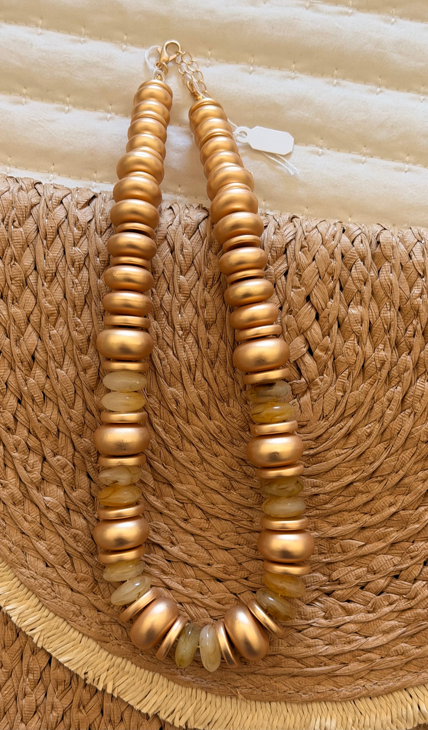 Gold beaded necklace