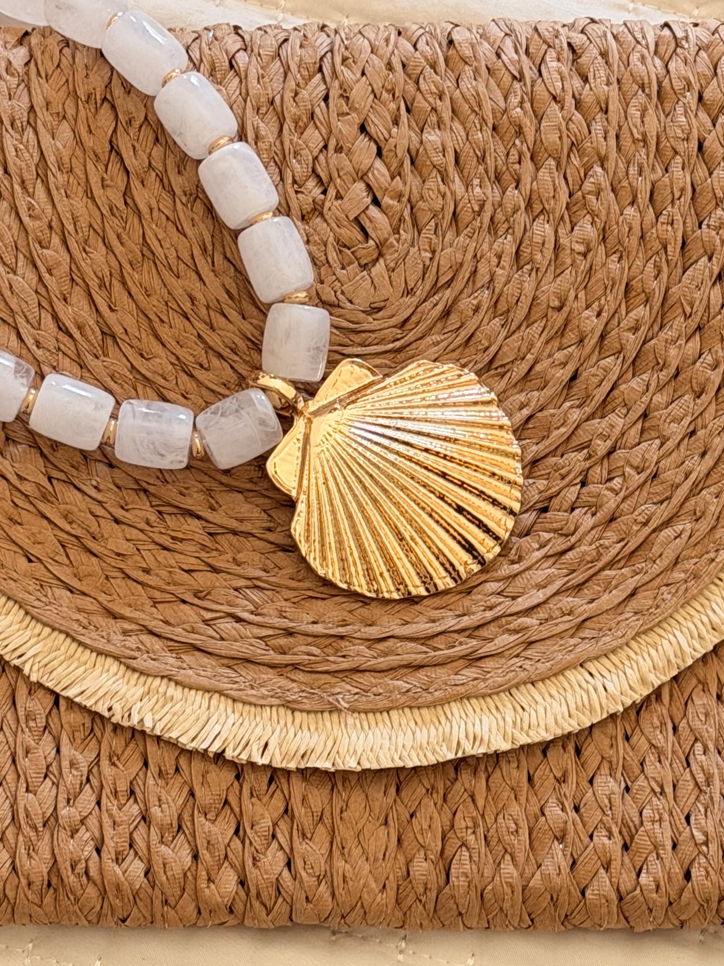 White bead shell necklace