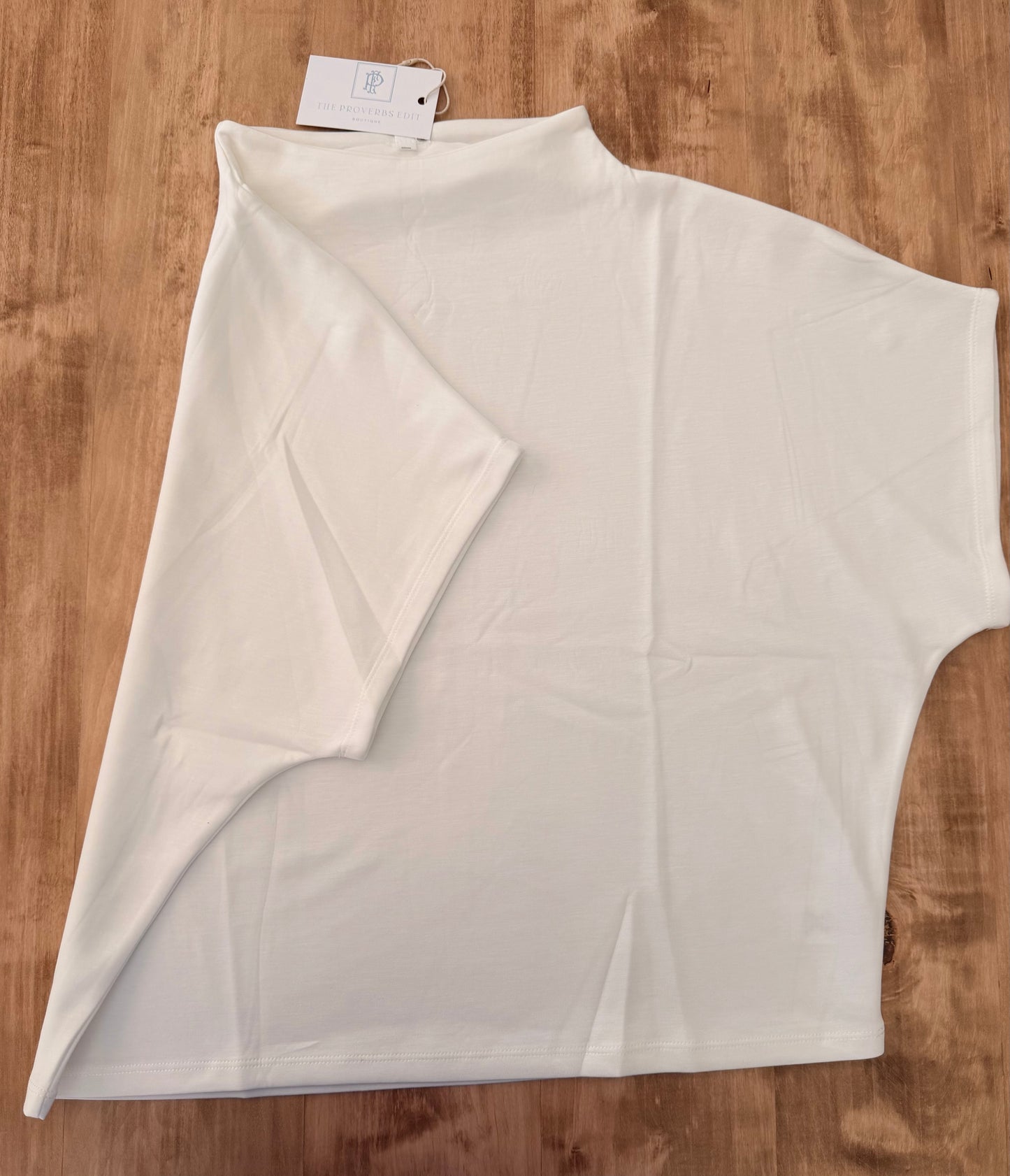 White Mock Neck Top