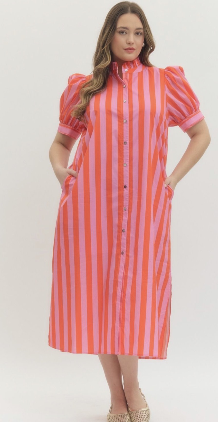Sweet Summer Striped Dress- PLUS