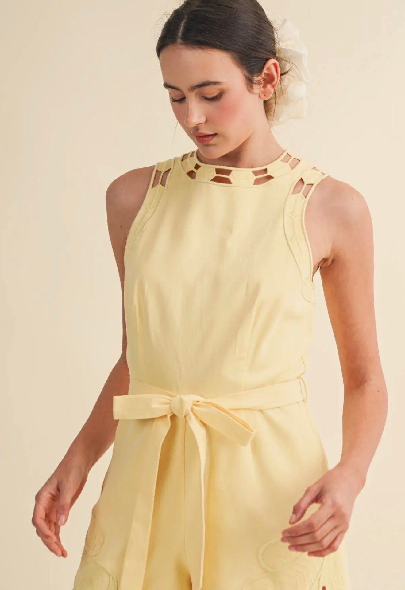 Yellow Cut out Romper
