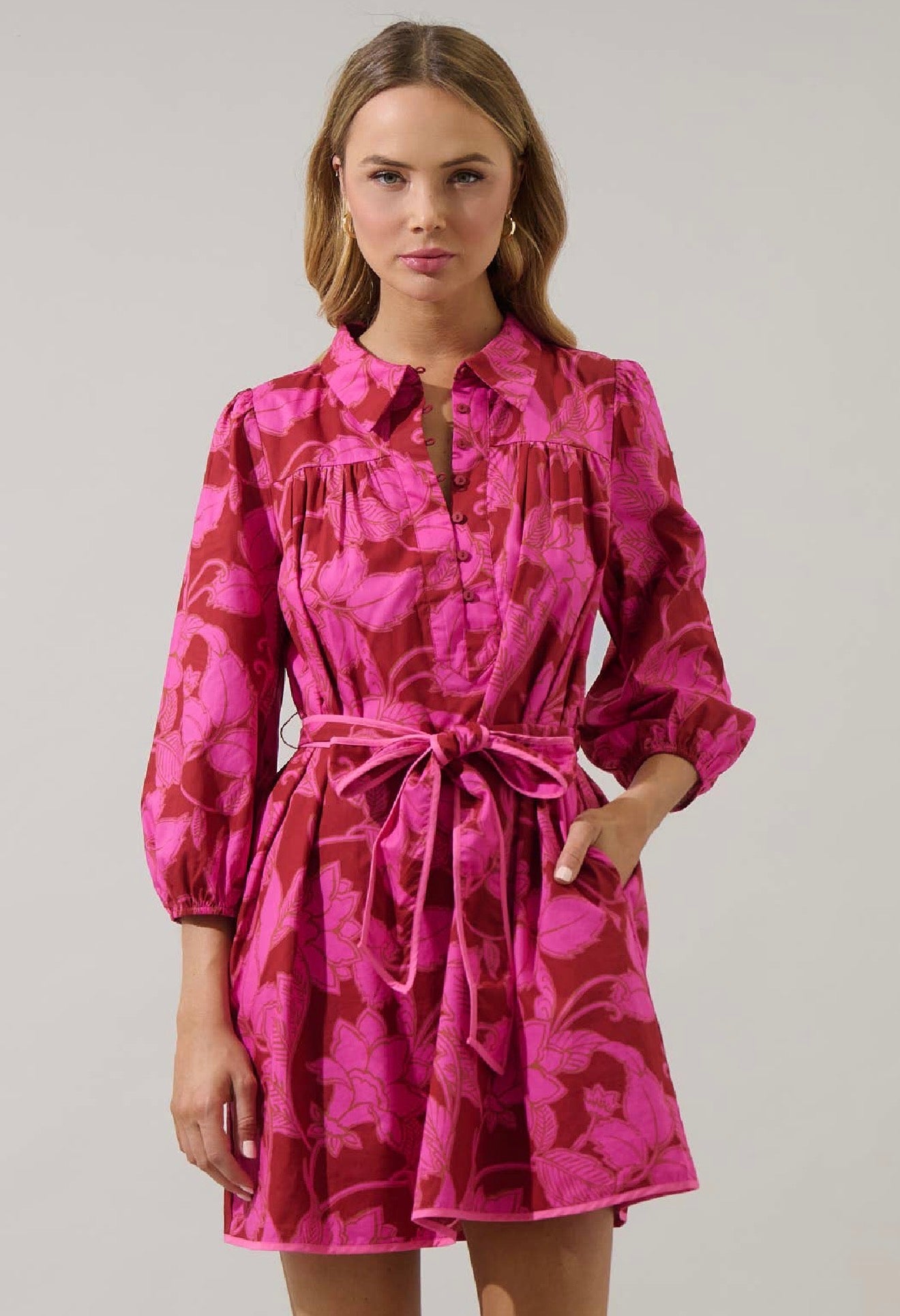 Floral pink dress