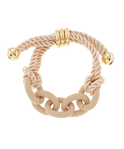 Adjustable Rope Chain Bracelet in Sage