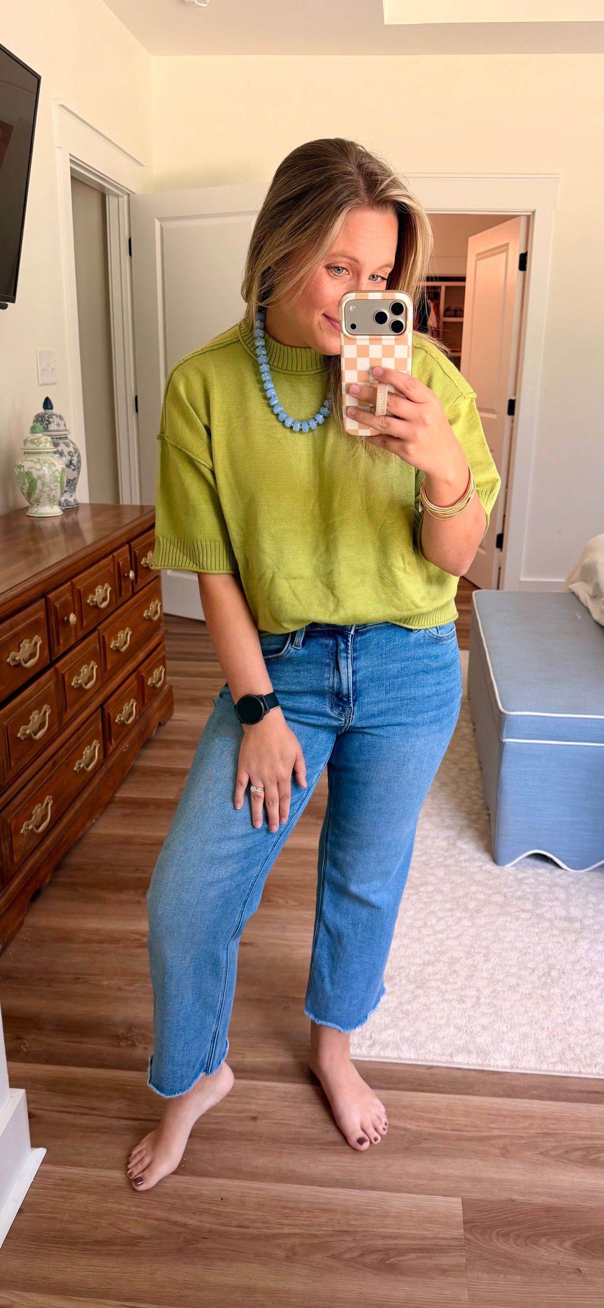 Green sweater shirt