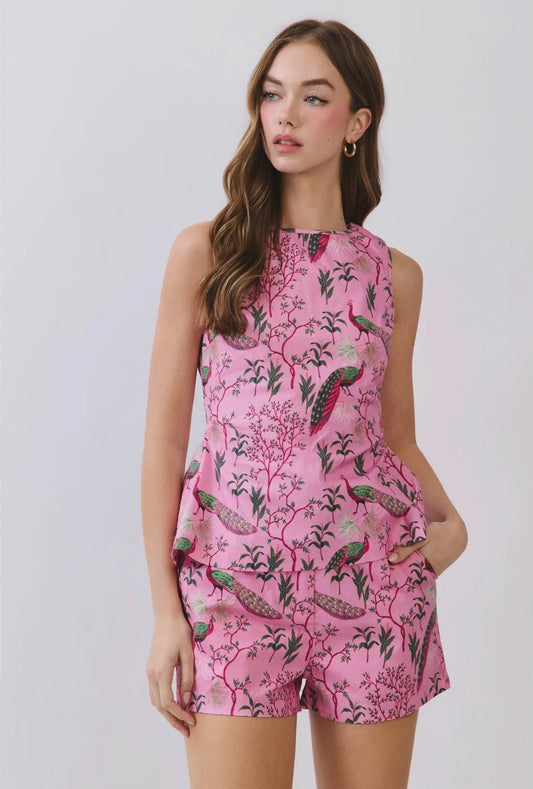 Peacock Smocked Back Set