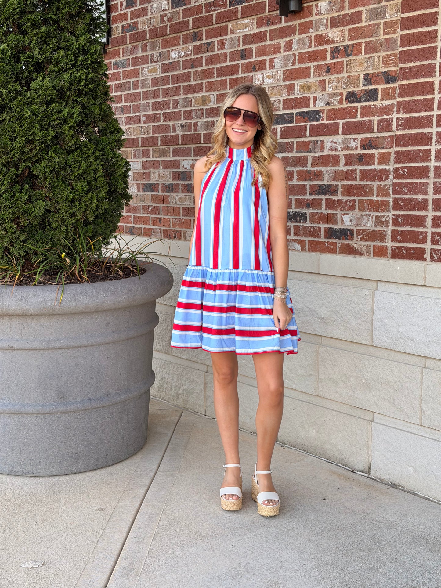 Patriotic Strip Mini Dress
