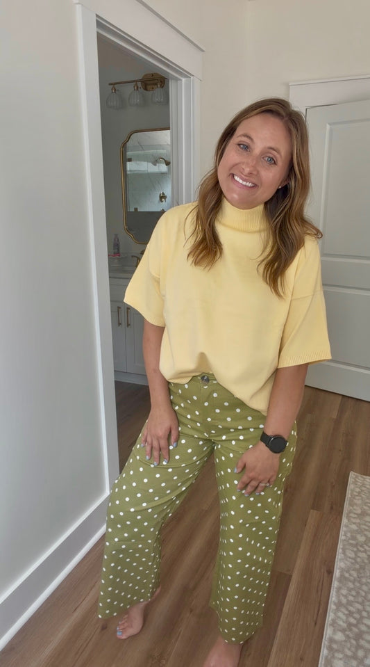 Yellow High Neck Sweater