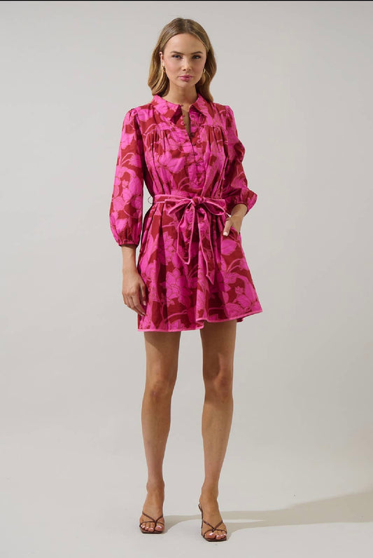 Floral pink dress