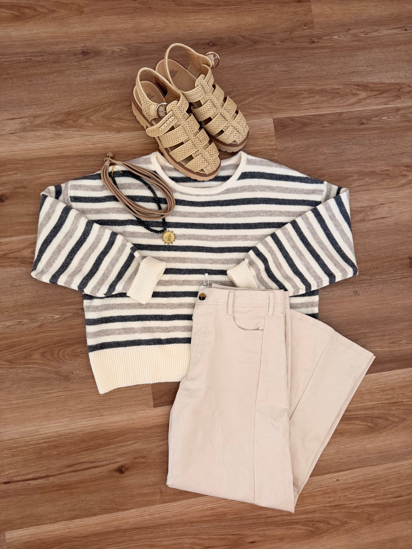 Neutral Stripped Cozy Sweater