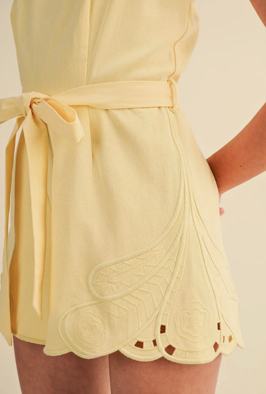 Yellow Cut out Romper