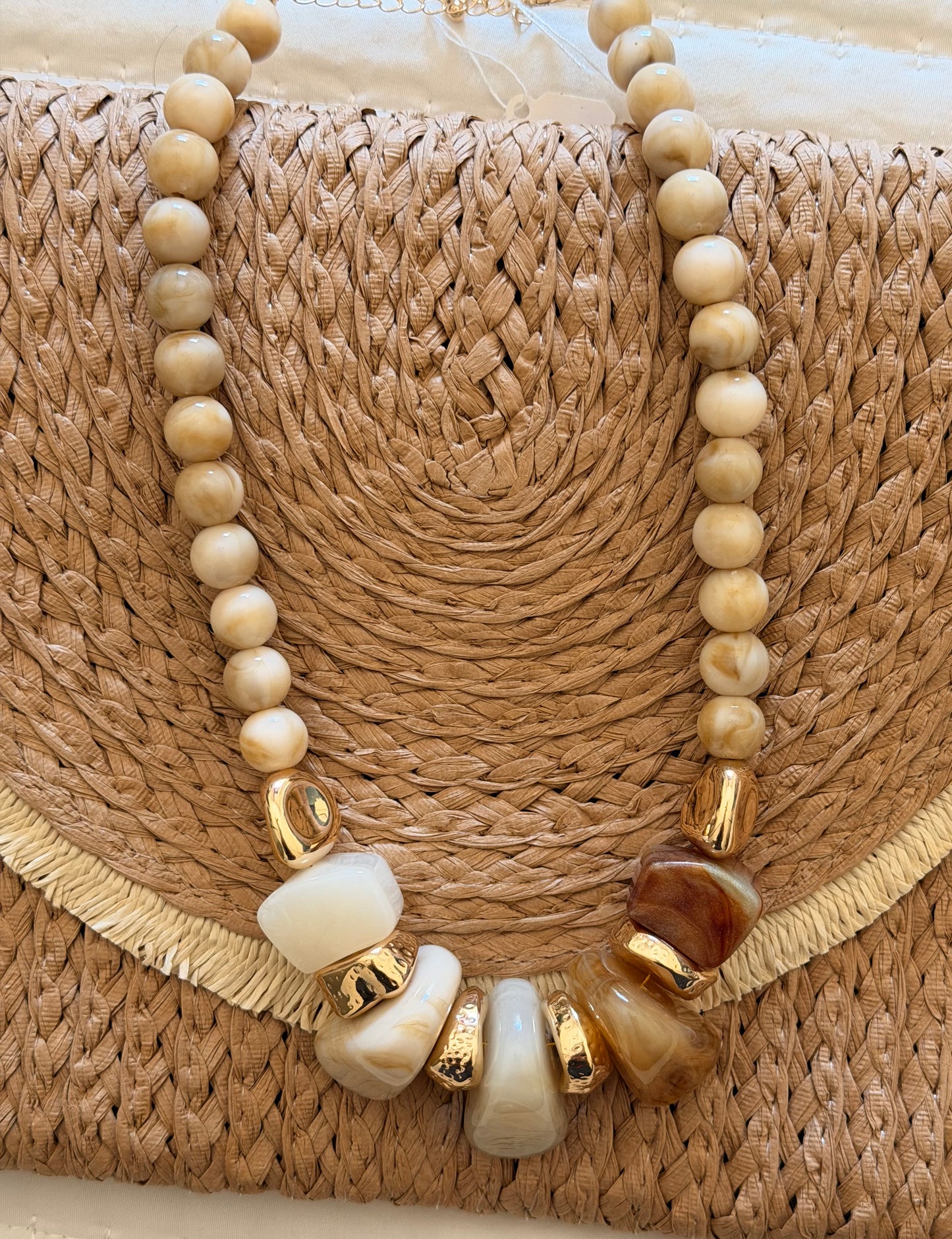 Neutral stone necklace
