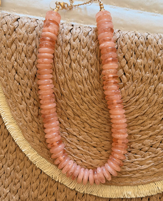 Blush beaded necklace