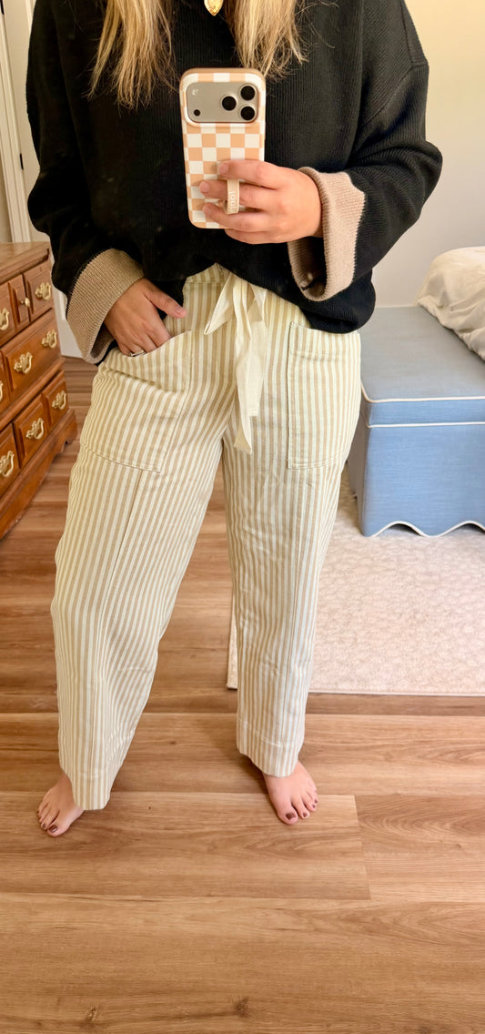 Tan stripped pants