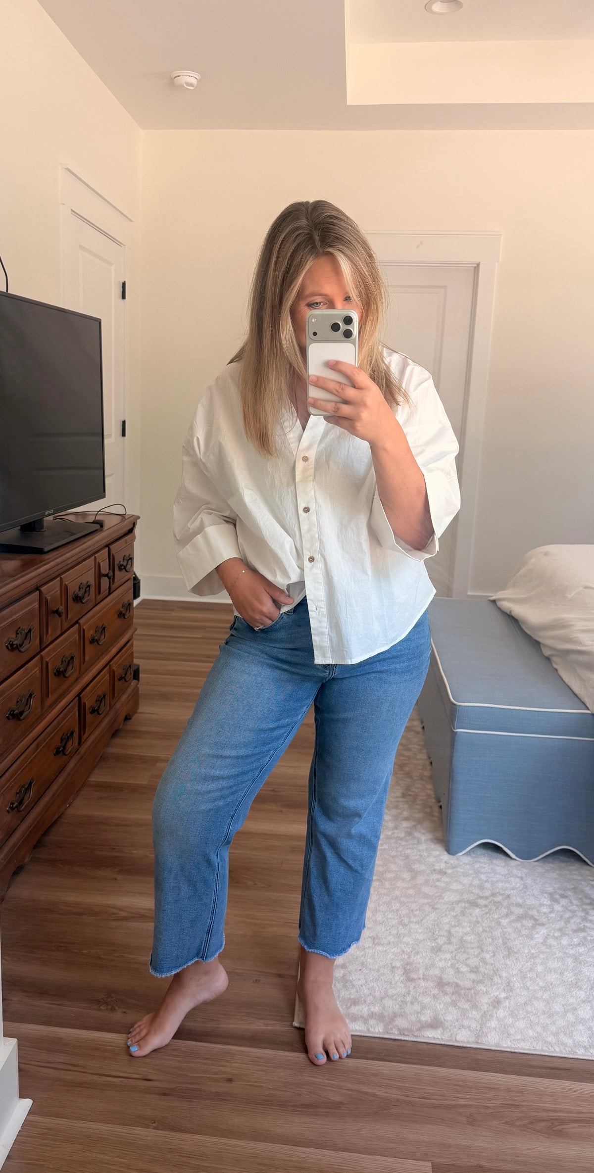Basic button down white