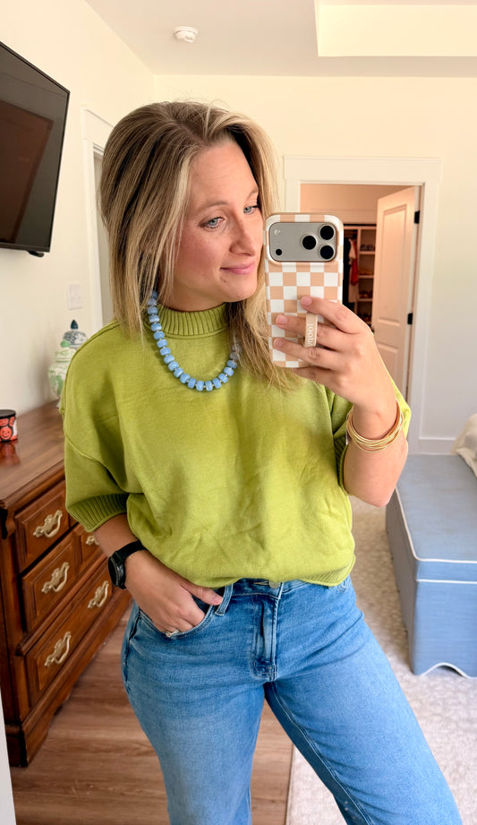 Green sweater shirt