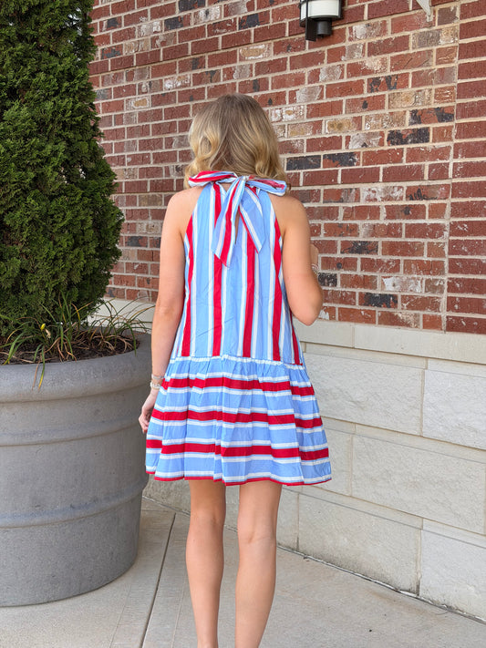 Patriotic Strip Mini Dress