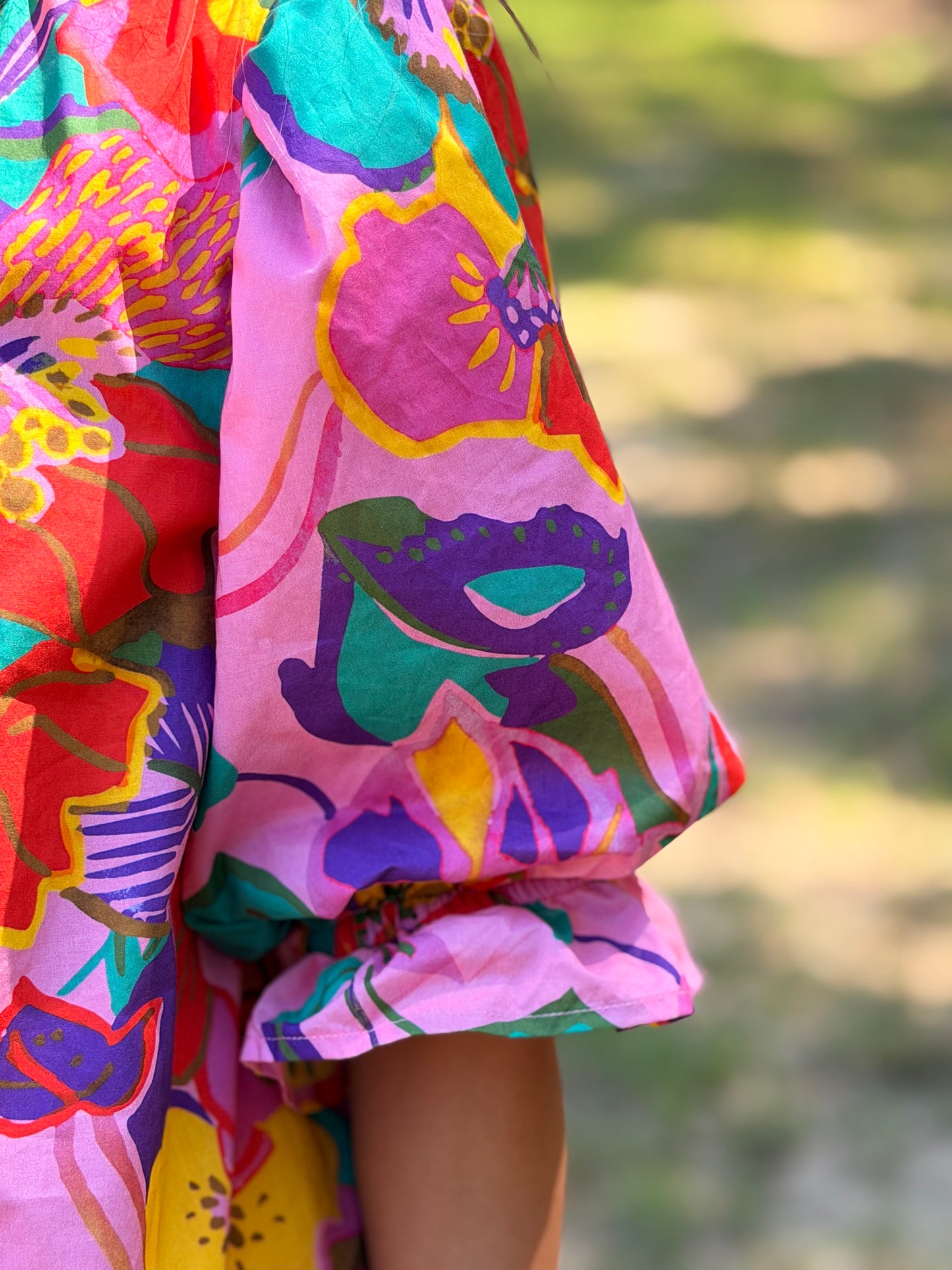 Colorful Pink Ruffle Top