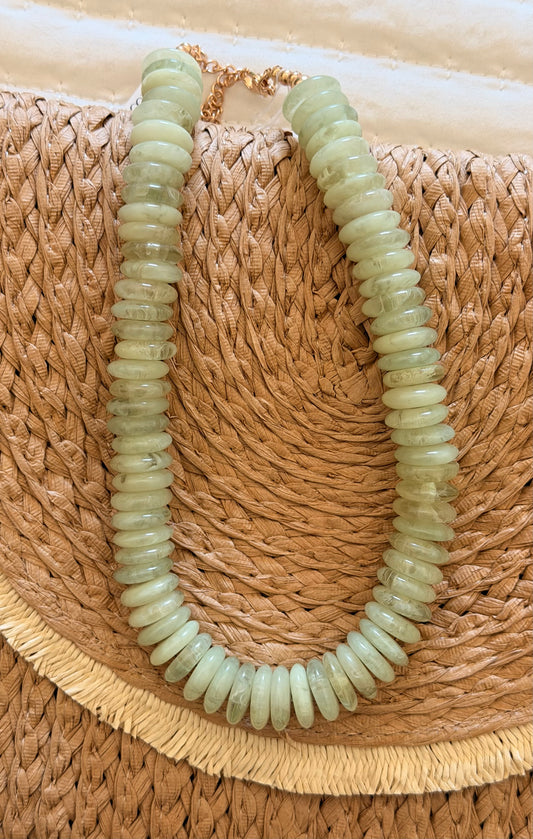 Green beaded necklace