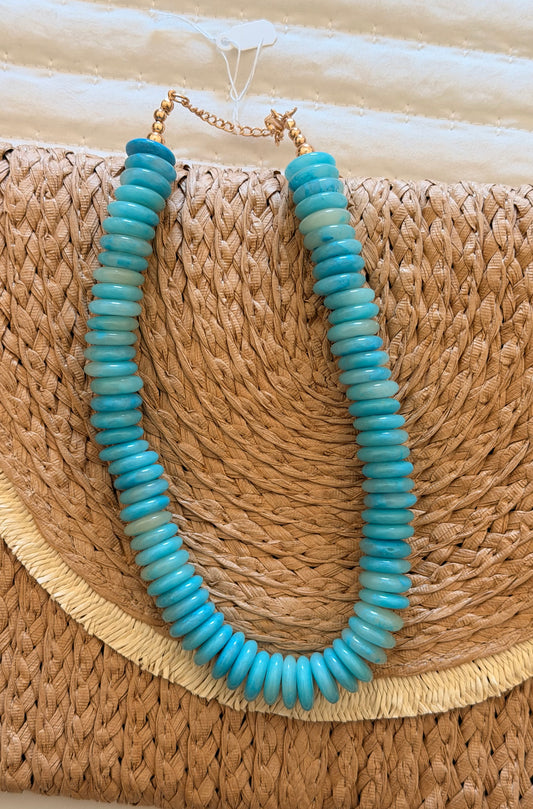 Blue beaded necklace