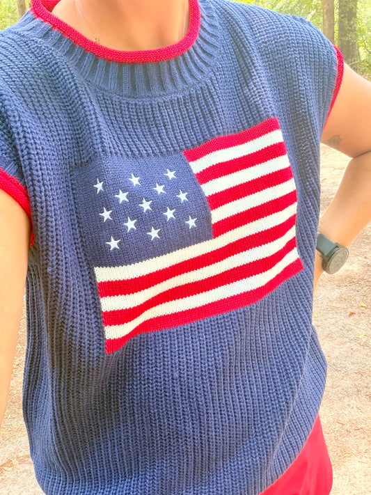 American Flag Sweater Top