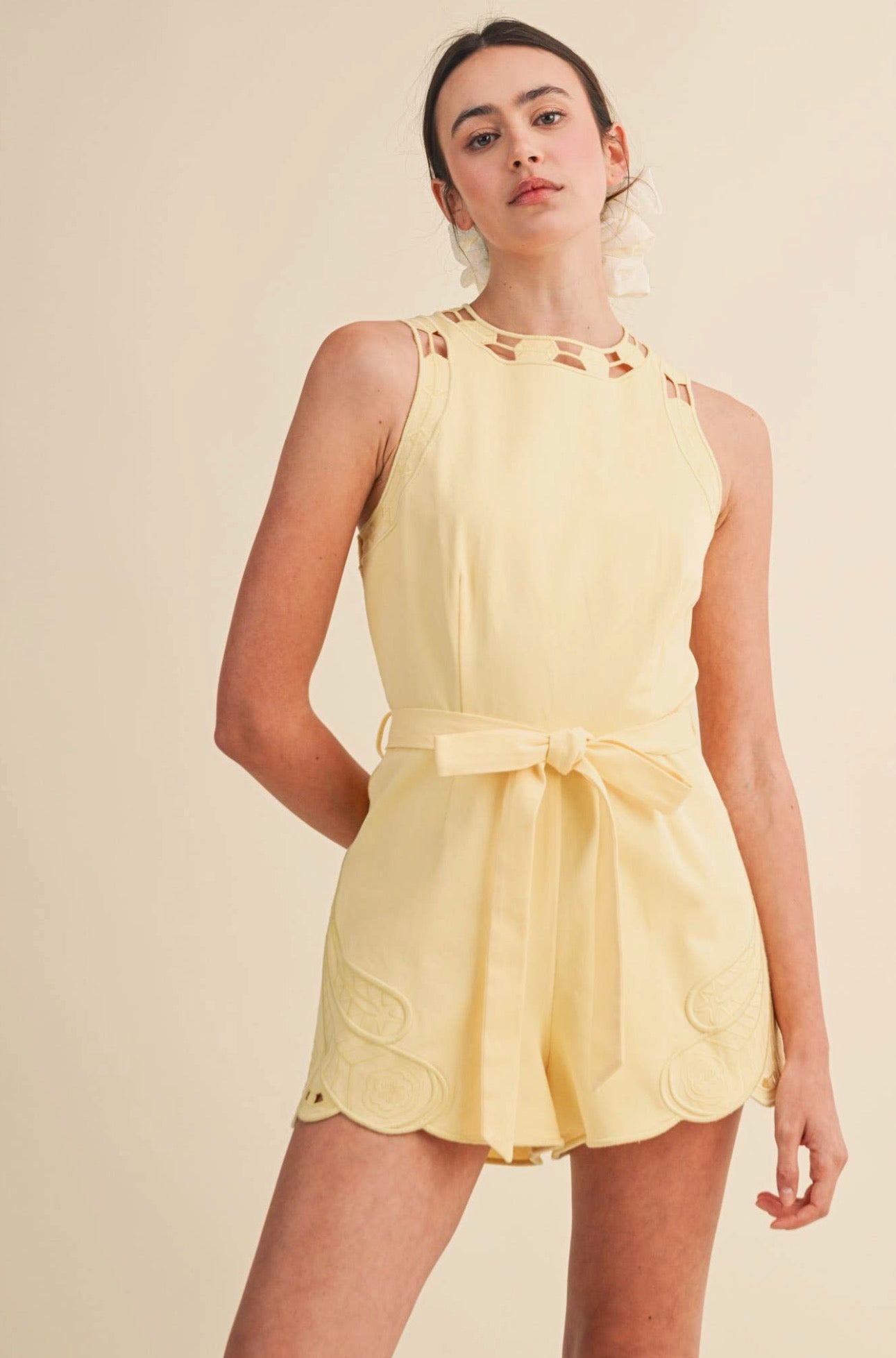 Yellow Cut out Romper