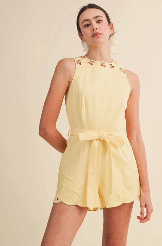 Yellow Cut out Romper