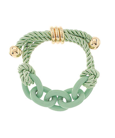 Adjustable Rope Chain Bracelet in Sage