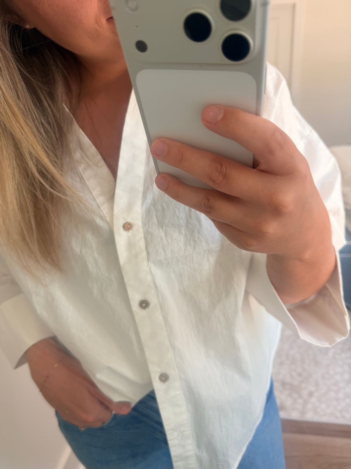 Basic button down white
