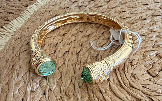 Green jewel bangle bracelet
