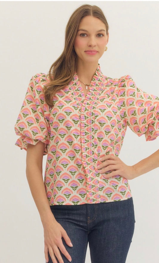 Vanilla Floral Top