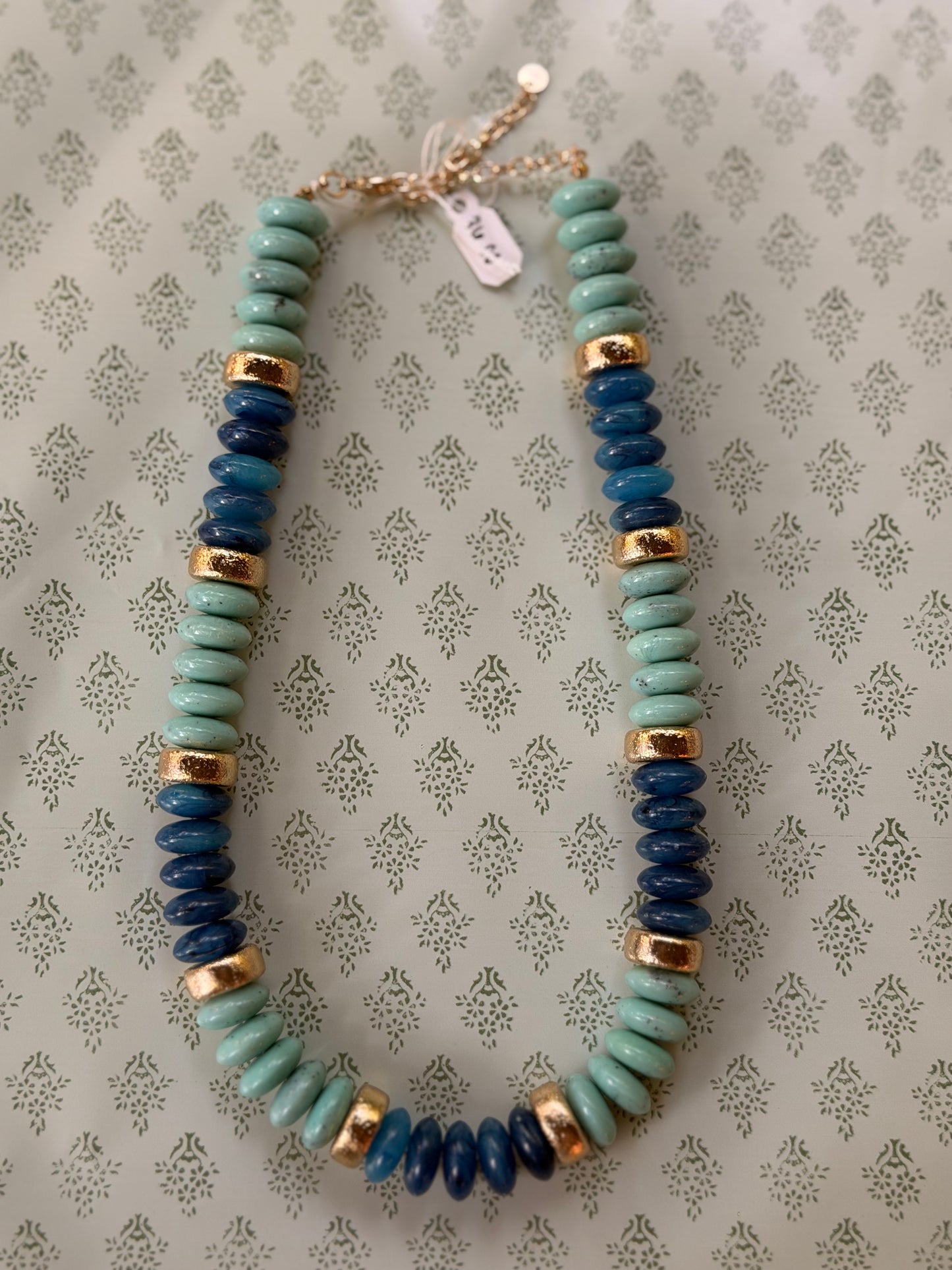 Blue bead necklace