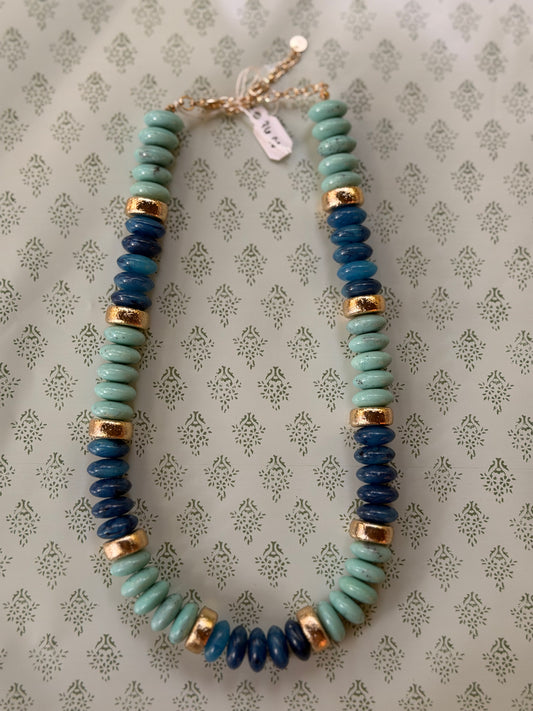 Blue bead necklace