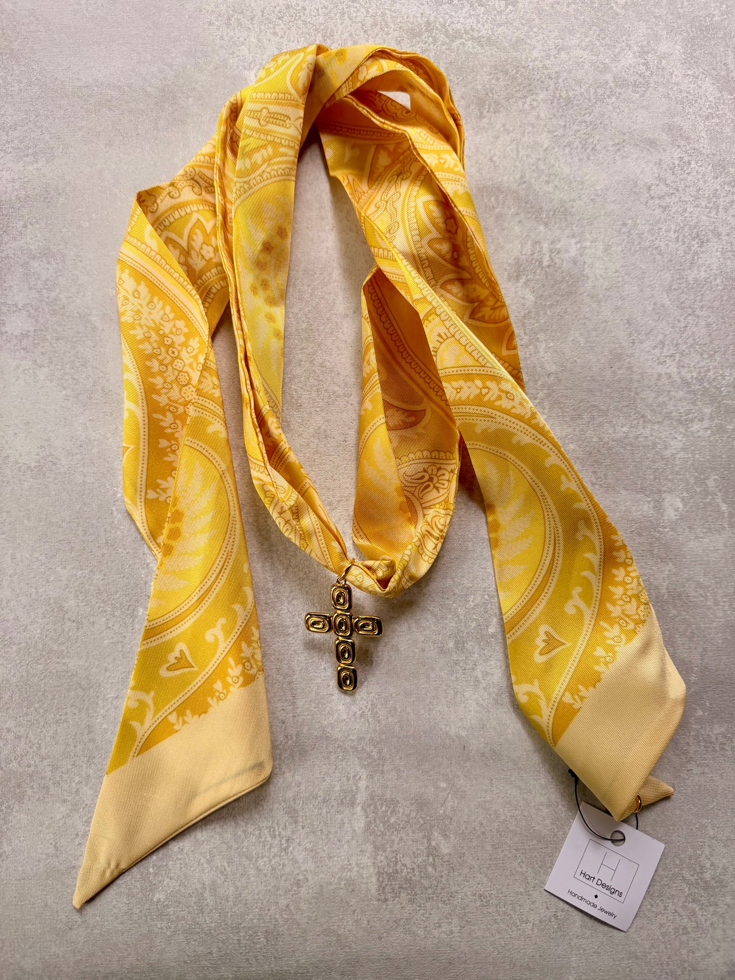 Hart Designs Yellow Cross Scarf Necklace