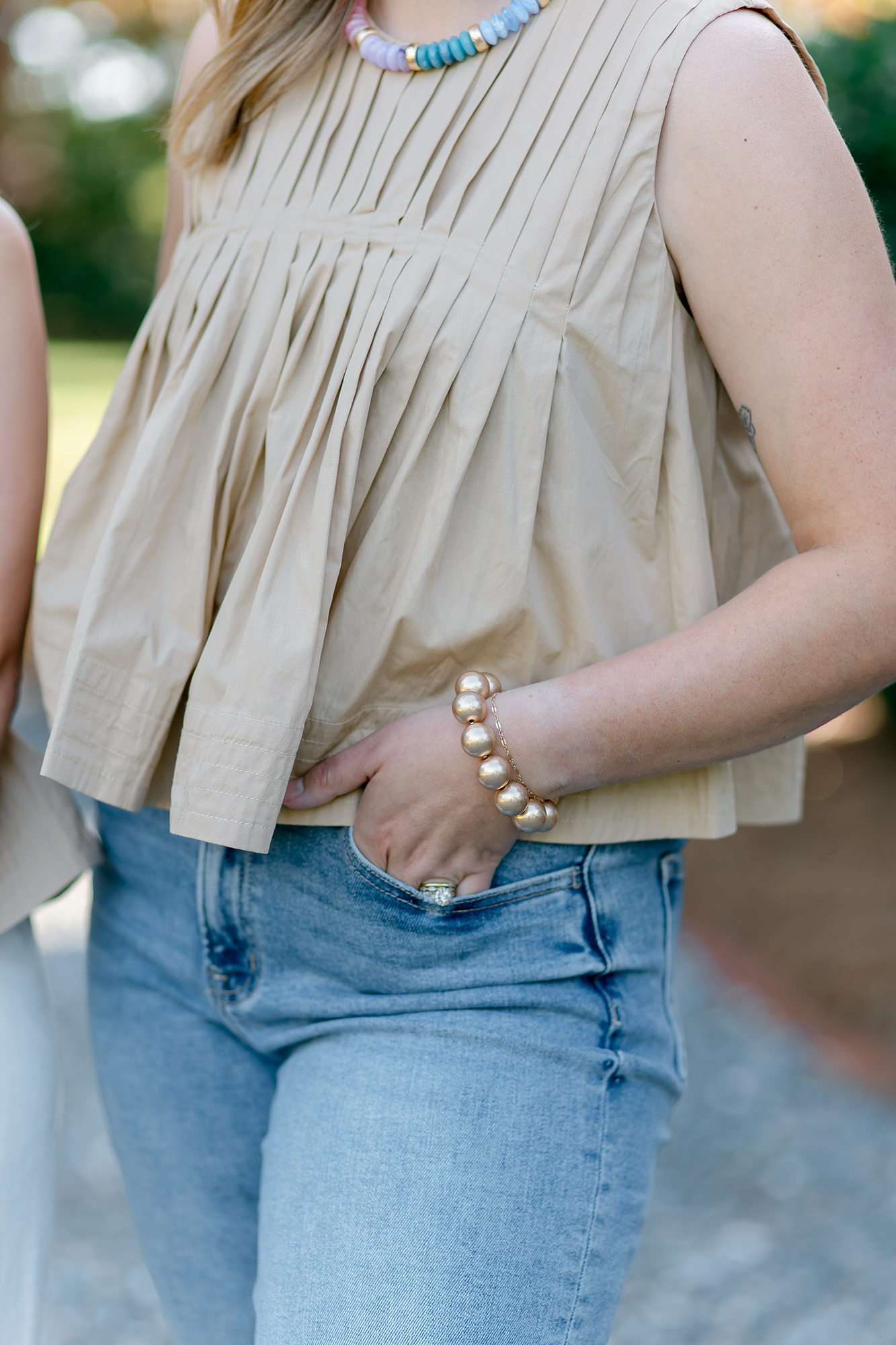Worn Gold Ball Bracelet